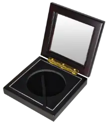 Guardhouse 5x5 Glass-top Wood Display Box - Holds Z Sized Capsule
