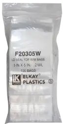 Zip Lock Bag - Write On - 3x5 (2 Mil)