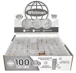 Round Coin Tube-Quarter, 100/box