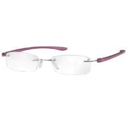 Rimless Magnifying Eye Glasses +2.5 (Purple Small)