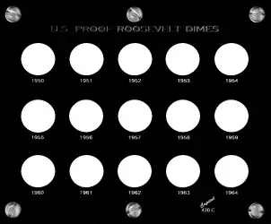 Proof Roosevelt Dimes 1950-1964 - Black