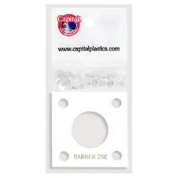 Capital Plastics 144 Coin Holder - Barber Quarter
