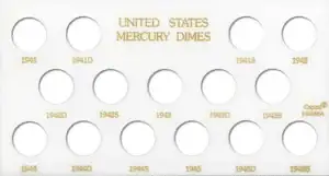 U.S. Mercury Dimes 1941-1945s