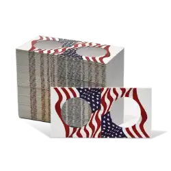 2x2 Paper Coin Holders for Half/Small Dollar/Quarter - American Flag