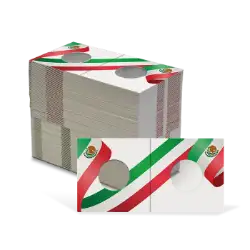 2x2 Paper Coin Holders for Nickel/Cent - Mexican Flag