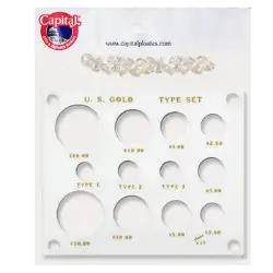 Gold Type Set Lib. 20, 10, 5, 3, 2.50, Type I,II,III