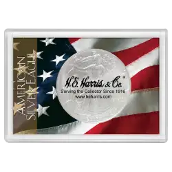 American Silver Eagle Frosty Case with Flag