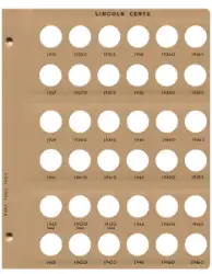 Lincoln Cents Replacement Page (1935 - 1946)