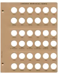 Lincoln Cents Replacement Page (1974 - 1988)