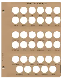 Jefferson Nickels With Proof Replacement Page (1964 - 1979)
