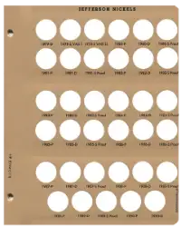 Jefferson Nickels With Proof Replacement Page (1979 - 1990)