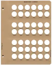 Mercury Dimes Replacement Page (1916 - 1931)