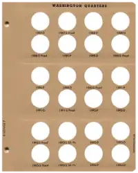 Washington Quarters with Proof Replacement Page 7 1987-D-1994-D