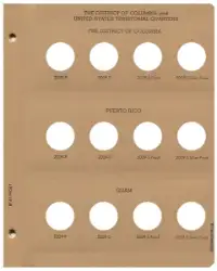 Statehood Quarters DC & Territories w/proof Replacement Page 1 DC 2009 P-Guam 2009 S Sil. Pr.