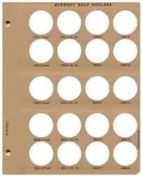Kennedy Half Dollars with Proof Replacement Page 6 1997-S Pr.-2002-D