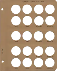Kennedy Half Dollar Vol 2, P&D w/proof Replacement Page 1 2012P-2016 Sil. Pr.