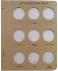 American Eagle Silver Dollars w/Proof Vol 2 Replacement Page 2 2011-2013W Burnished