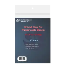 Shield Bag for Paperback Books  5 x 7 3/8 + 2" Flap