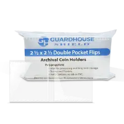 2.5x2.5 Shield Coin Flip - Polypropylene/50 Pack