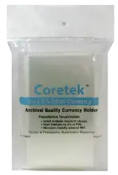 Coretek Small Currency Sleeve 5 1/4 x 3 1/8 - 50 pack