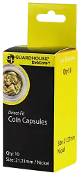 Nickel (21.2mm) Direct-Fit EvoCore Coin Capsules - 10 Pack