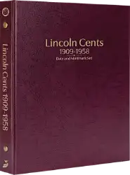 Lincoln Cents 1909-1958 Date & Mintmark Set Prestige Coin Album (Burgundy)