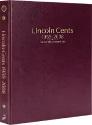 Lincoln Cents 1959-2008, Date & Mintmark Set P, D & S (Burgundy)