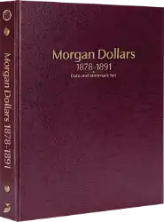 Morgan Dollars 1878-1891 Date & Mintmark Set Prestige Coin Album (Burgundy)