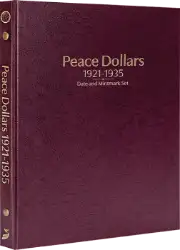 Peace Dollars 1921-1935, Date & Mintmark Set P, D & S (Burgundy)