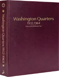 Washington Quarters 1932-1964, Date & Mintmark Set P, D & S (Burgundy)