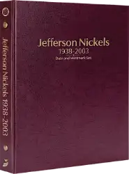 Jefferson Nickels 1938-2003, Date & Mintmark Set P, D & S (Burgundy)