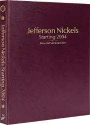 Jefferson Nickels Starting 2004, Date & Mintmark Set P, D & S (Burgundy)