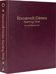Roosevelt Dimes Starting 1946, Date & Mintmark Set P, D & S (Burgundy)