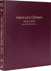 Mercury Dimes 1916-1945, Date & Mintmark Set P, D & S (Burgundy)