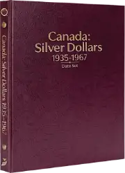 Canada Silver Dollars: 1935-1967 Date & Mintmark Set (Burgundy)