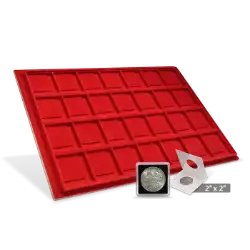 Horizontal 2x2 Display Tray (28 Slots) Red