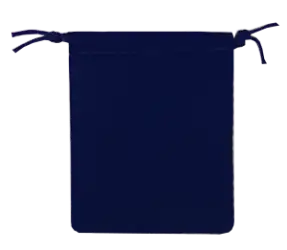 Velour Drawstring Pouch - 2.75x3.25 Navy Blue