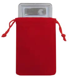 Velour Drawstring Pouch - 3x4.25 Red