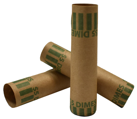 Preformed Tube Coin Wrappers - Dime