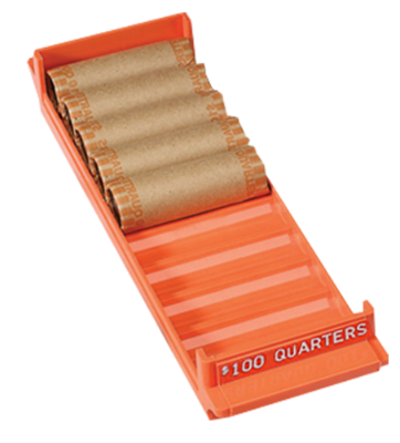 Quarter Interlocking Coin Roll Trays