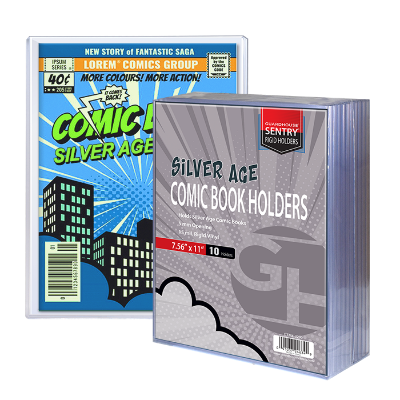 Silver Comic Book Sentry Holders - 7.56" x 11" x 5mm