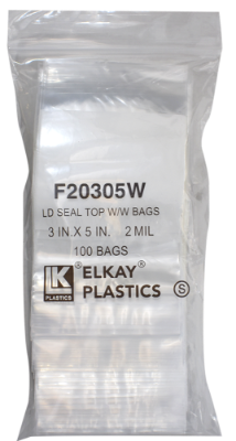 Zip Lock Bag - Write On - 3x5 (2 Mil)