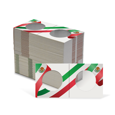 2x2 Paper Coin Holders for Half/Small Dollar/Quarter - Mexican Flag