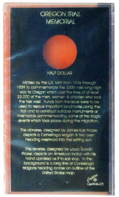 Oregon Trail Memorial Half Dollar Holder