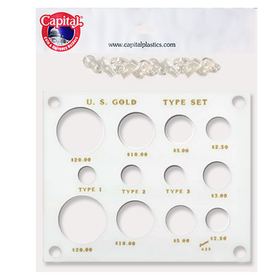 Gold Type Set Lib. 20, 10, 5, 3, 2.50, Type I,II,III
