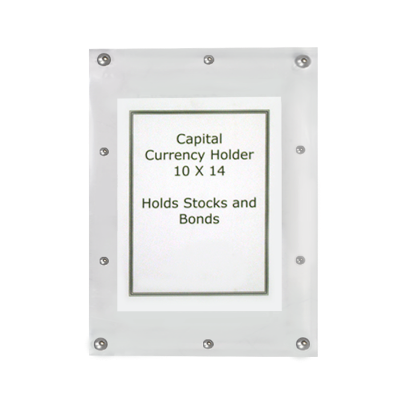 Currency Holder for Stocks, Bonds and Extra Large Notes