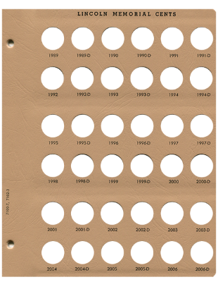 Lincoln Cents Replacement Page 7 1989-2006-D