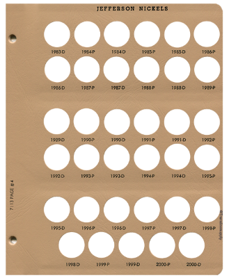 Jefferson Nickels Replacement Page 4 1983-D - 2000-D