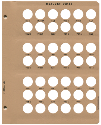 Mercury Dimes Replacement Page 2 1934-1945
