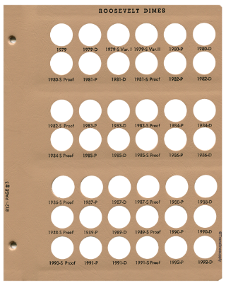 Roosevelt Dimes with Proof Replacement Page 3 1979 - 1992-D